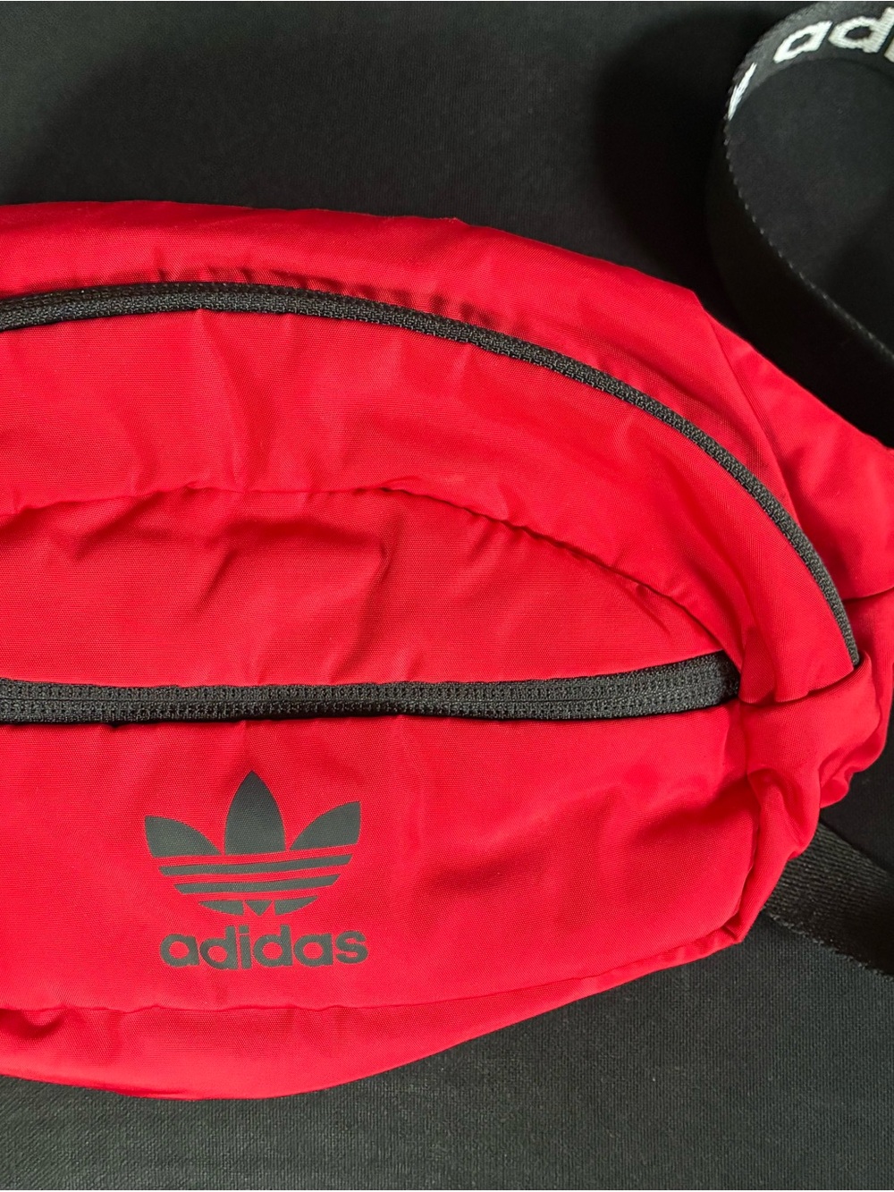 adidas Red Trefoil Waist Bag with Black Accents